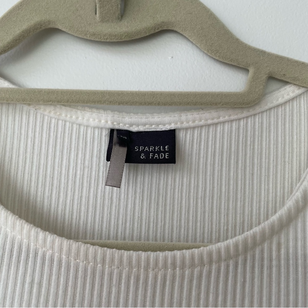 White Crop Ribbed Tank - Medium - Picture 6 of 6